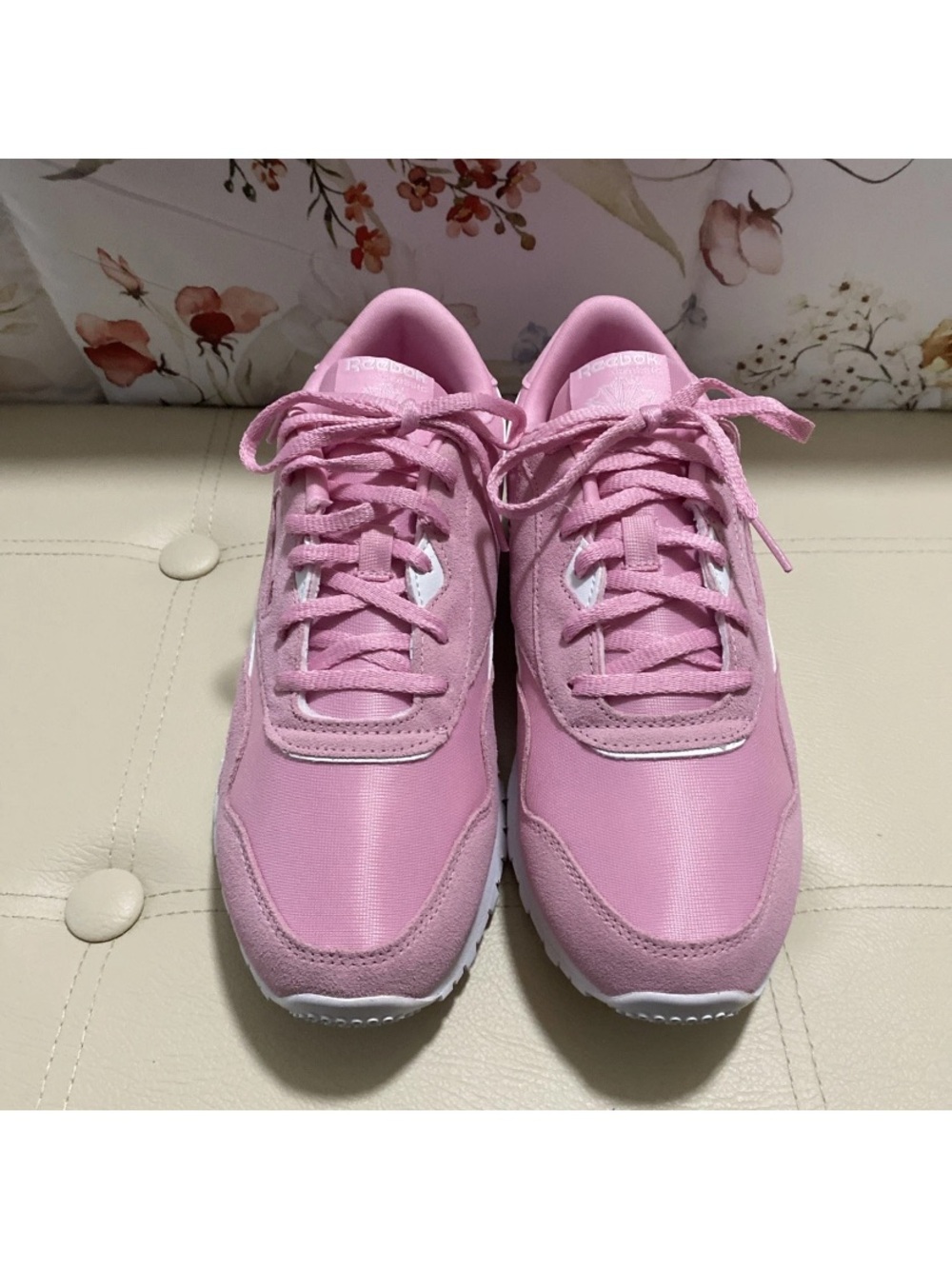 Reebok Women's Pink Low-Top Lace-Up Sneakers